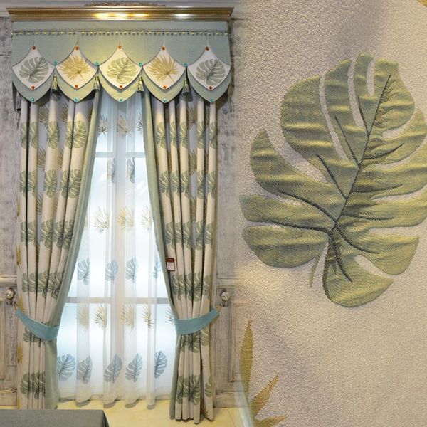 

plant custom curtain shade cloth bedroom nordic fresh living room chenille bay window balcony finished products & drapes
