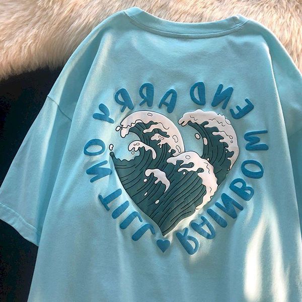 

men's t-shirts t-shirt short-sleeved oversized men and women printing harajuku fashion cotton summer casual all-match korean o-neck tsh, White;black