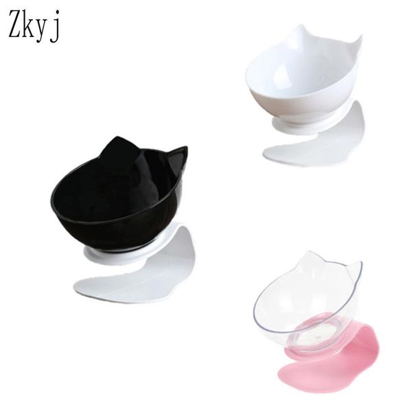 

dog bowls & feeders zjtwo-color base pet cat non-slip bowl single and water with stand, used for feeder supplies