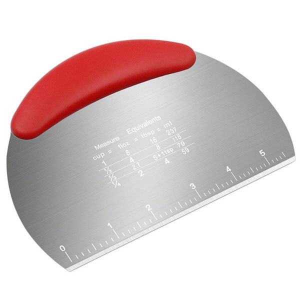 

baking & pastry tools semicircular stainless steel bench scraper dough bowl spatula food-safe cutter flexible with scale