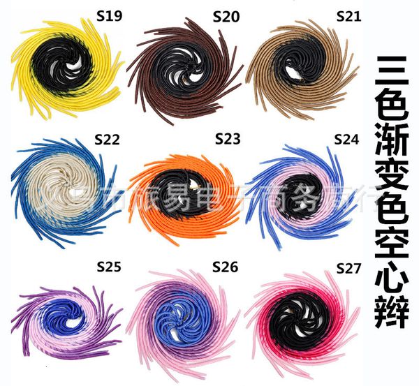 

reggae gradient dirty wig hollow braid monochrome two three color, Black