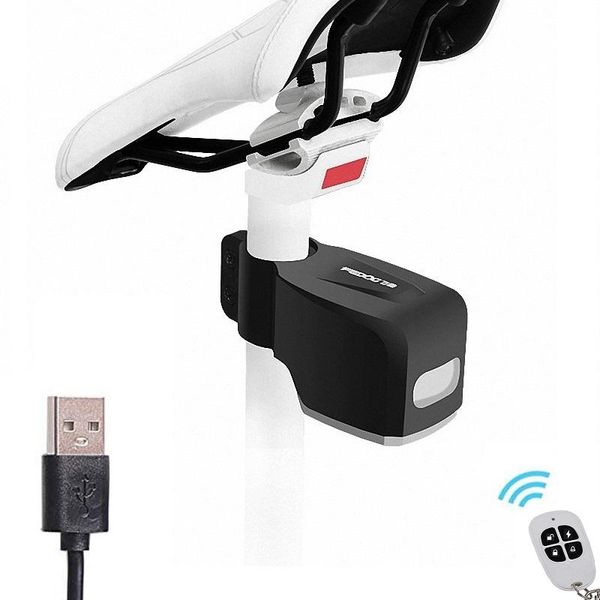 

bike taillight usb charging bicycle bell rear light intelligent anti-theft alarm cycling horns safety warning lights