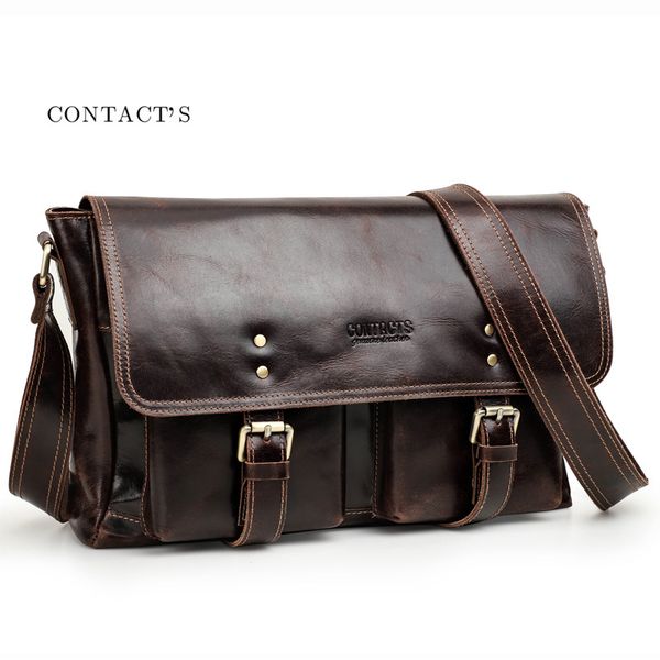 

black angel crazy horse oil messenger cow leather men's shoulder bag