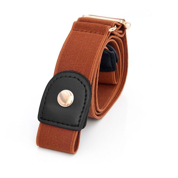 

belts buckle-for women invisible lazy elastic waist belt men stretch hidden waistband strap secret band, Black;brown