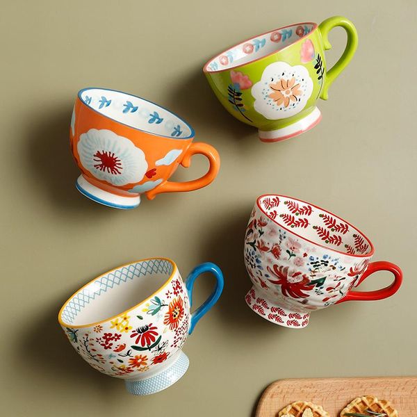 

fashion print mugs milk ceramic breakfast couples cups coffee vintage kawaii creativity tazas mug bc50mkb