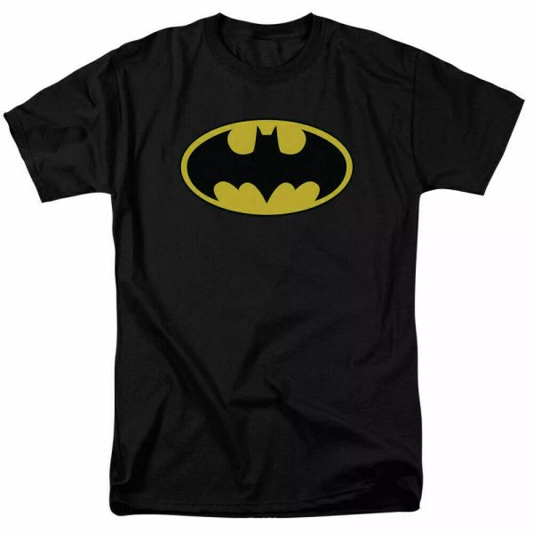 

Batman Classic Logo T Shirt Licensed Comic Book Tee Black, Mainly pictures