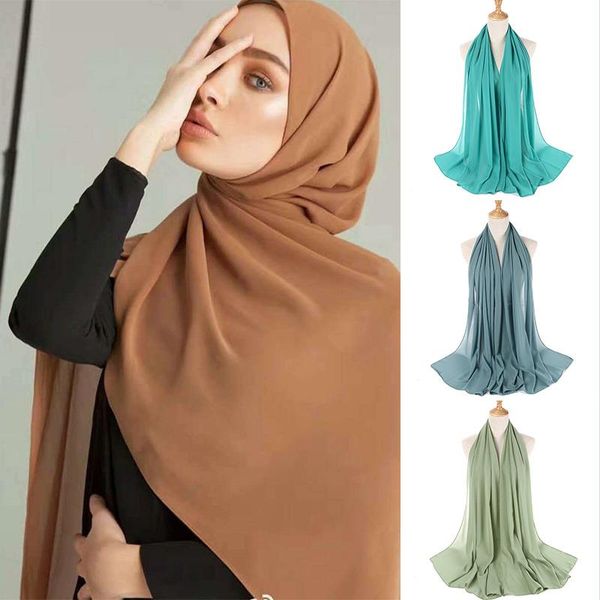 

scarves 180cm muslim shawl islamic hijabs arab wrap head fashion women solid chiffon headscarf ready to wear instant scarf, Blue;gray