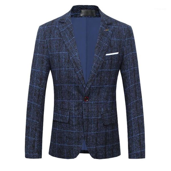 

men's suits & blazers autumn and winter men suit jacket, mens blazer coat large size business casual striped plaid jackets, White;black