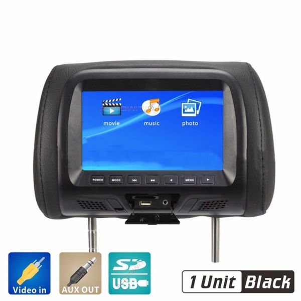 

car video universal 7 inch headrest monitor rear seat entertainment multimedia player av usb sd mp4