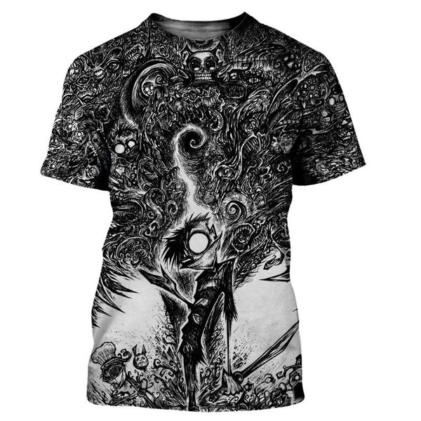 

men's t-shirts fashion men/women johnny the homicidal maniac printed casual harajuku style t shirt, White;black