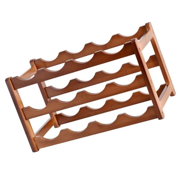 

hooks & rails wooden rack organizer 12 bottles holder home bar party display