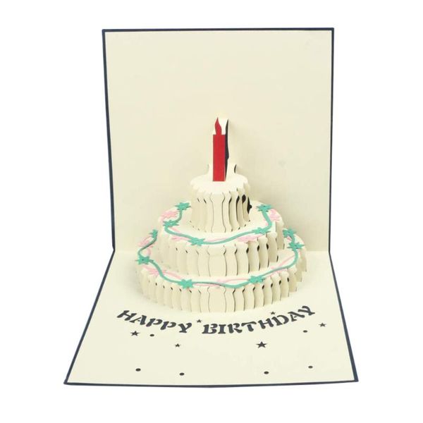 

greeting cards 1pc birthday cake 3d delicate creative