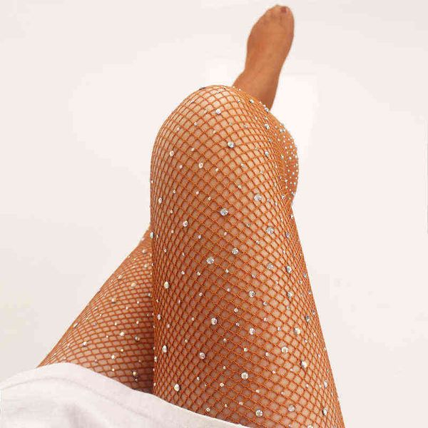 Rhinestones Latin Teets Mulheres Profissional Fishnet Calças De BallroomLatin Dance Fio Duro Elástico Meias Latinas Pantyhose 211221