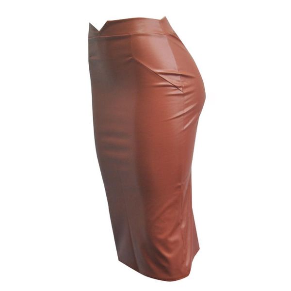 

womail 2021 summer skirt women leather high waist slim party pencil fashion elegant casual skirts, Black