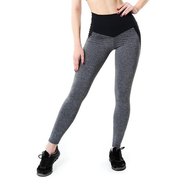 

women's leggings high waist seamless double color wemen fitness running gym pants push up leggins energy sport girl, Black