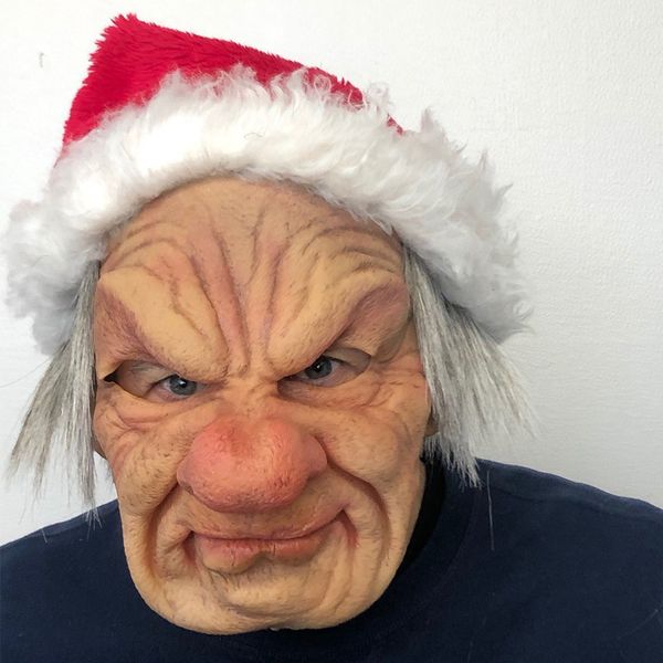 

santa mask imitation latex headgear halloween party props
