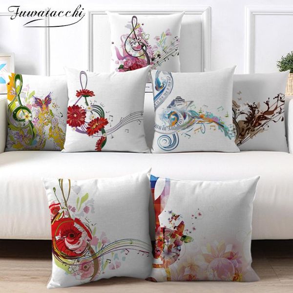 

cushion/decorative pillow fuwatacchi abstract geometric pillowcase music pattern cushion cover decorative sofa polyester home decor pillowco