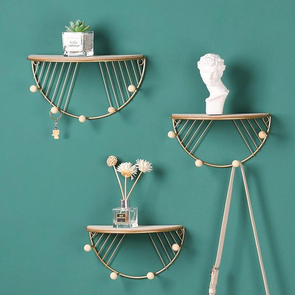 

homelily modern simple iron hook wall shelf home decor living room shelves decorative nordic creative floating other