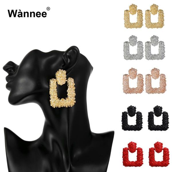 

stud stylish modern gold earrings african geometric square bold jewelry for fancy women, Golden;silver