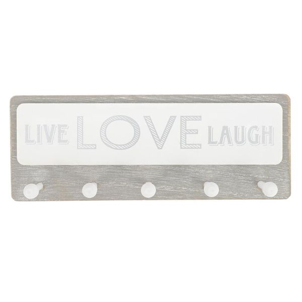 

hooks & rails 1pc wooden key hanger rectangle sign hook wall hanging 5-hook