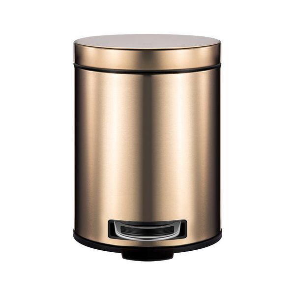 

bath accessory set garbage can 5l trash home pedal kitchen round small bin stainless steel