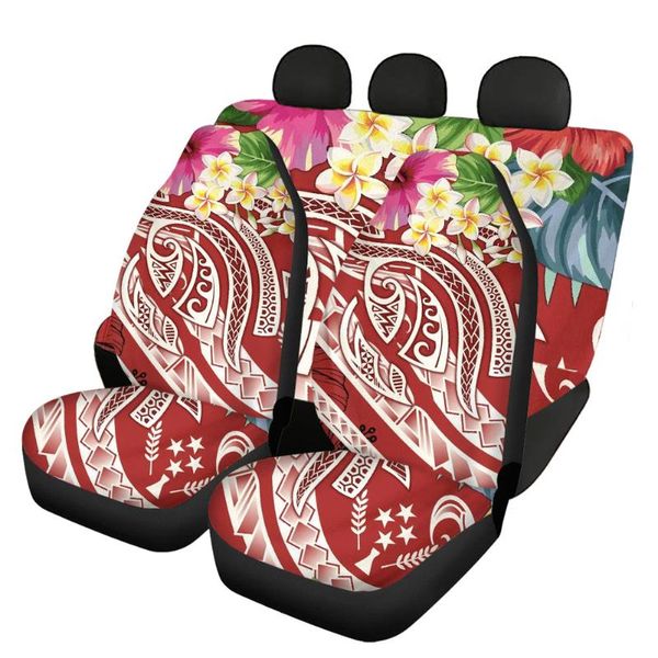 

full set car seat cover kosrae polynesian plumeria print auto protector for women ladies anti-dirty interior accessory chair covers