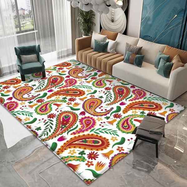 

carpets nonslip paisley style colorful pattern decor rug floor mat living room bathroom kitchen bedroom carpet