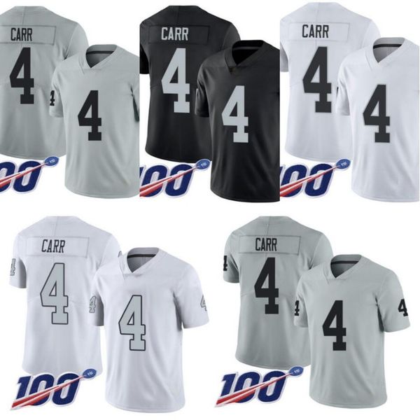

las vegas raiders men #4 derek carr women youth 100th jersey, Black;red