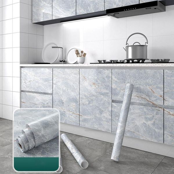 

window stickers imitation marble self adhesive film wallpaper waterproof oil proof wall films furniture renovation home decor