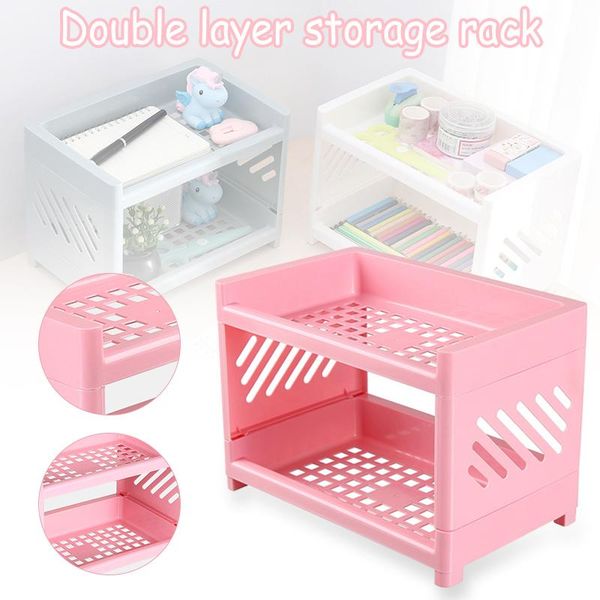 

hooks & rails double-layer stationery storage rack hollow holder organizer for bathroom office ali88