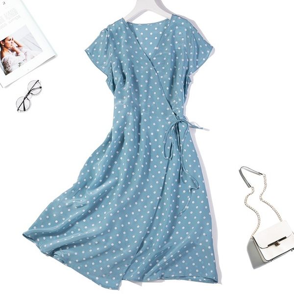

dress women's 100% pure silk cap sleeve two layers printed long wrap dress  l xl jn015, Black;gray