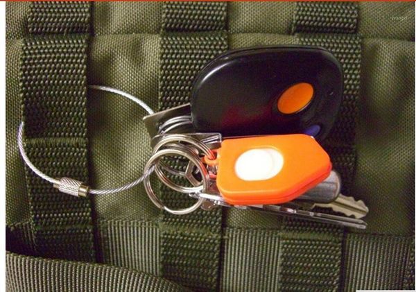 

10pcs/lot 15cm stainless steel wire keychain cable key ring for outdoor hiking climbing carabiner camping escalade equipement cords, slings1