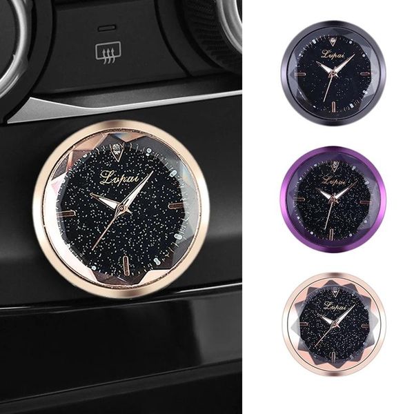 Decorazioni interne Decorazione per auto Orologio Mini adesivo digitale Accessori elettronici Vetro Metallo 3,5 cm Ornamento in pasta