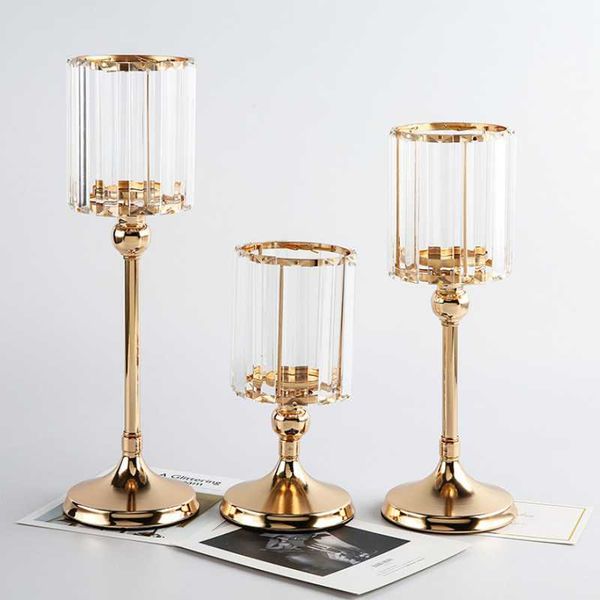 

candle holders crystal glass candlestick romantic wedding home living room dining table el props holder decoration