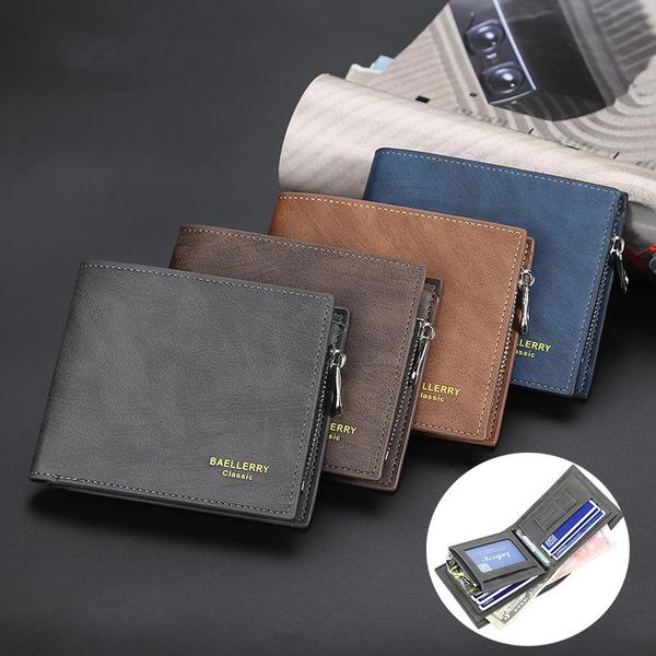 

men leather wallet brand vintage short slim male purses money clip dollar horizontal fashion portomonee carteria wallets, Red;black