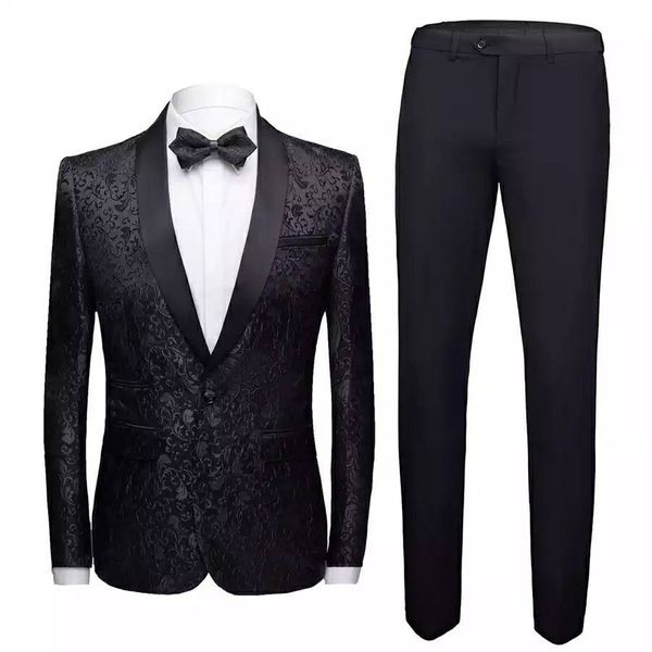 

men's suits & blazers standard novelty godparents men suit two black lapel wedding pieces (jacket + pants) slim male costume sh4q, White;black