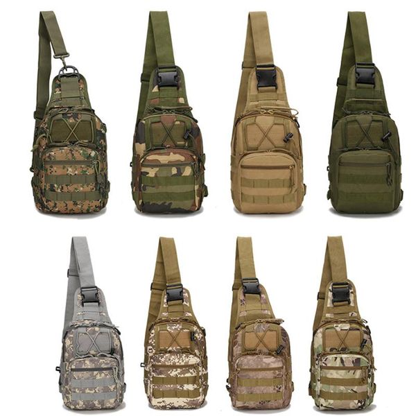 

tactics chest bag single shoulder pack camouflage portable zipper buckle sports casual waterproof pockets cool waist bags