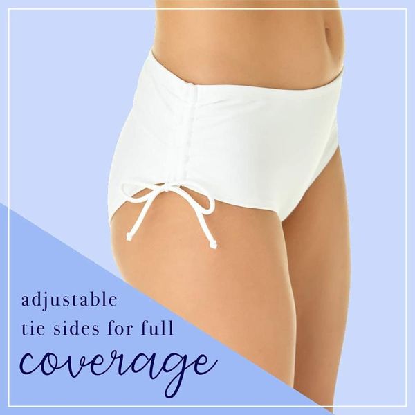 

women's swimwear women brazilian bikini bottom high waist bottoms conservative drawstring swimming short solid briefs classic cut r5, White;black