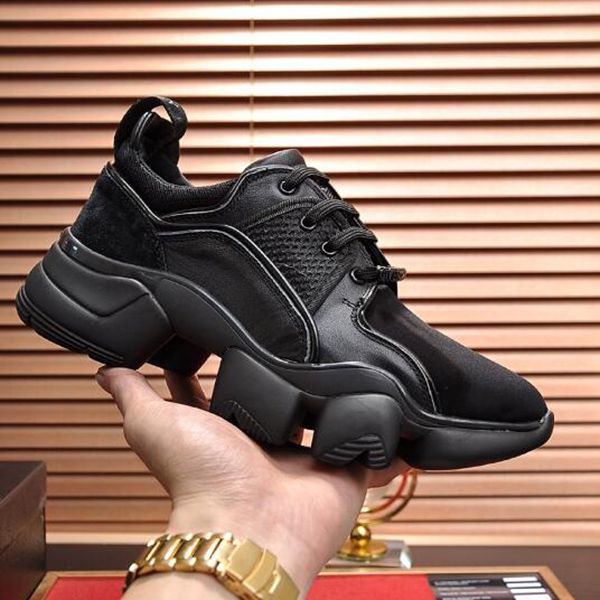 

new low casual shoes rhyton sneaker designer plaid pattern platform classic suede leather sports skateboarding shoes men women sneakers by s, Black