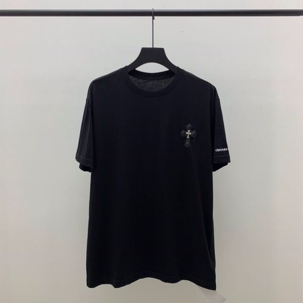 

crosin crosin leather short sleeve 2021 shakeluoxin embroidery fashion brand cross sanskrit print men's and women's lovers', White;black