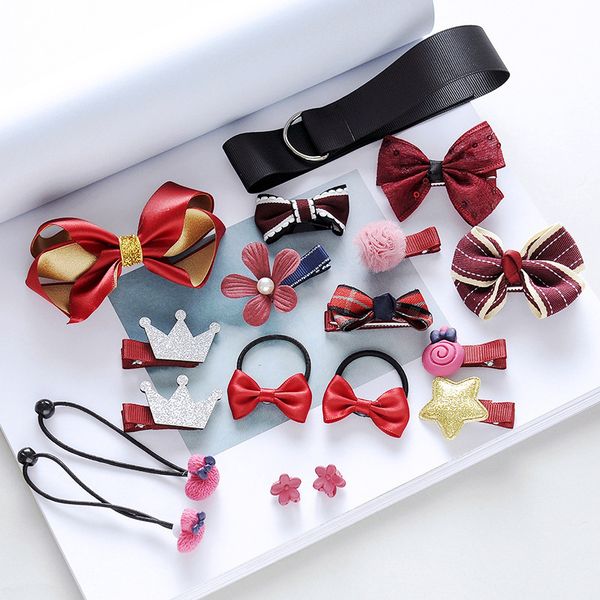 

new baby hair set korean baby rubber band children's headdress lovely princess does not hurt hairpin, Slivery;white