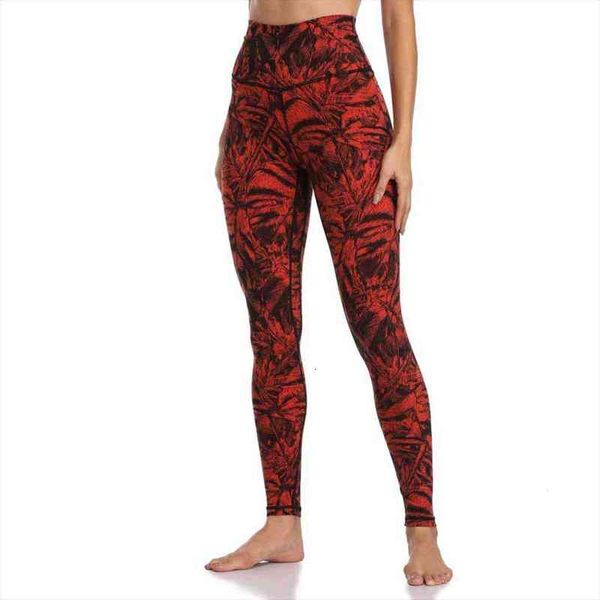 

red leaves printign push up women leggings workout out fitness sports running athletic pants skinny legins legginsy p, Black