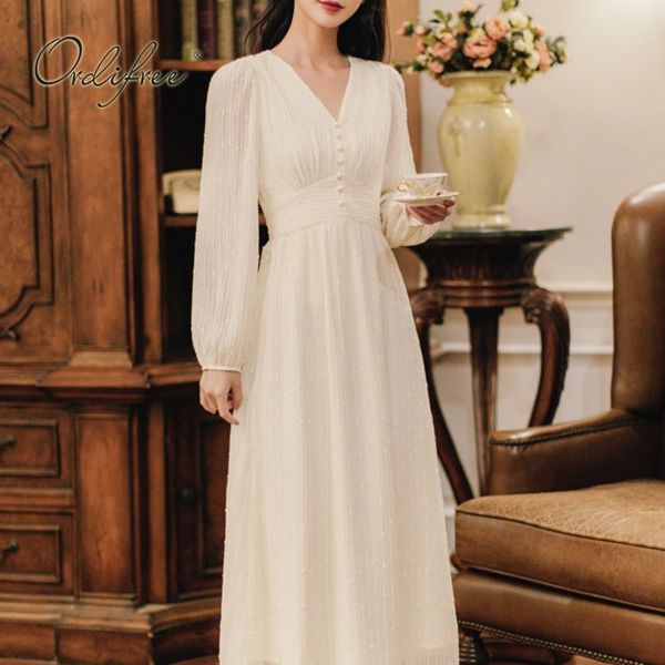 

summer vintage women white maxi sleeve elegant lady beach wear long chiffon dress 210415, Black;gray