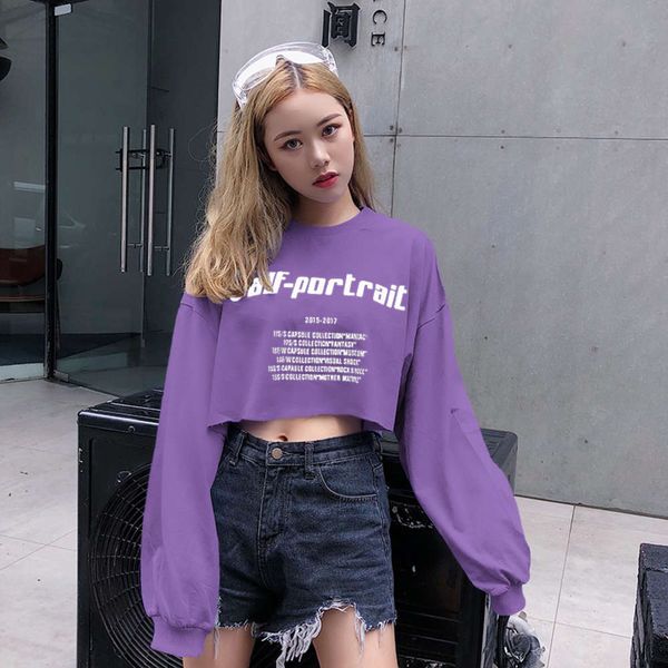 

women's sweaters hoodies sakura kawashima long sleeve t-shirt harajuku bf style early autumn korean loose short ins strange girl pibs, White;black