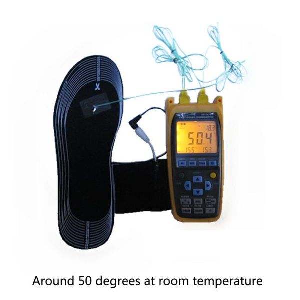 

shoes materials warm 50 degree women men carbon fiber electric heating solid health pads battery powered outdoor gift insole winter cuttable, Black