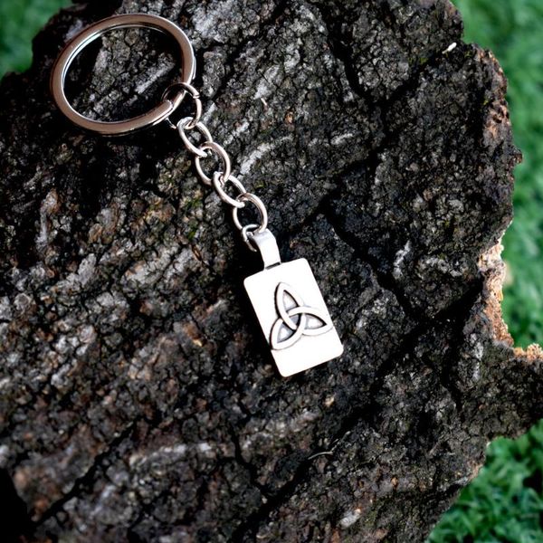 

keychains sanlan 1pcs pagan norse odin's horn viking symbol keychain, Silver