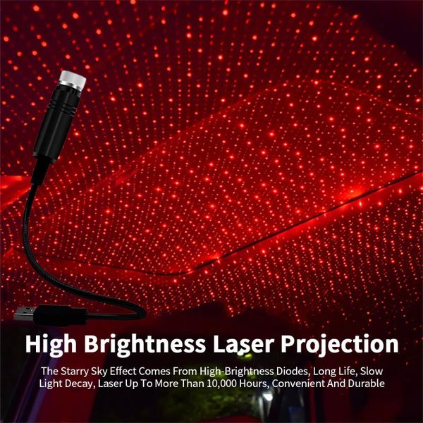 

interior&external lights led car roof star night light projector atmosphere galaxy lamp usb decorative adjustable interior decor