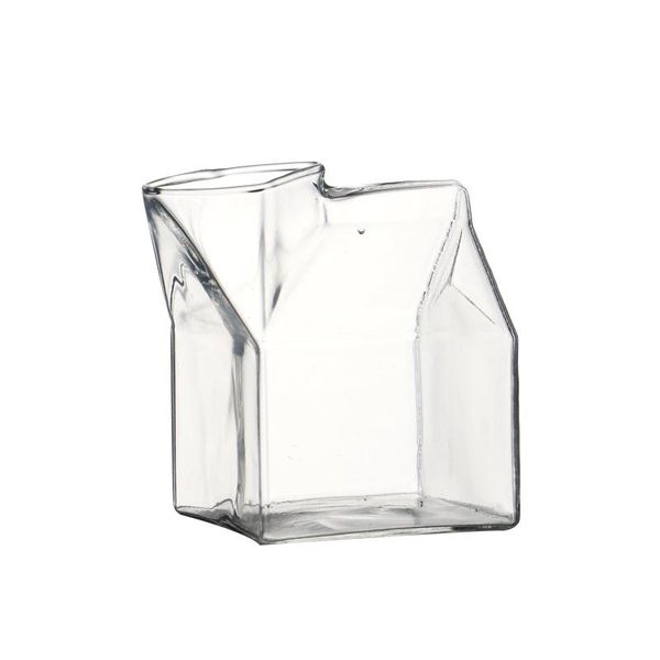 

wine glasses 250ml heat resistant boroslicate creative one layer milk glass handmade blown square bag