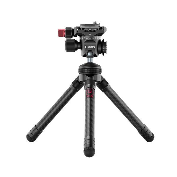

ulanzi 360Â° rotating carbon fiber tripod panoramic ballhead head with 1/4 screw cold shoe for smartphone dslr camera tripods