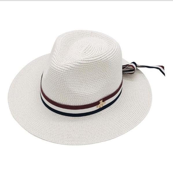 

summer fedora hat hats for women cool nice men's stripe decoration women's wide brim, Blue;gray